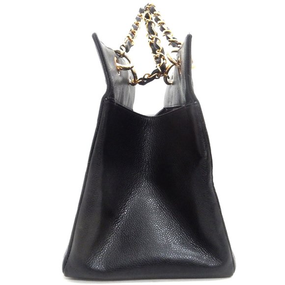 PRISTINE! CHANEL BLACK CAVIAR SKIN TOTE BAG!! WOW! - Picture 4 of 13